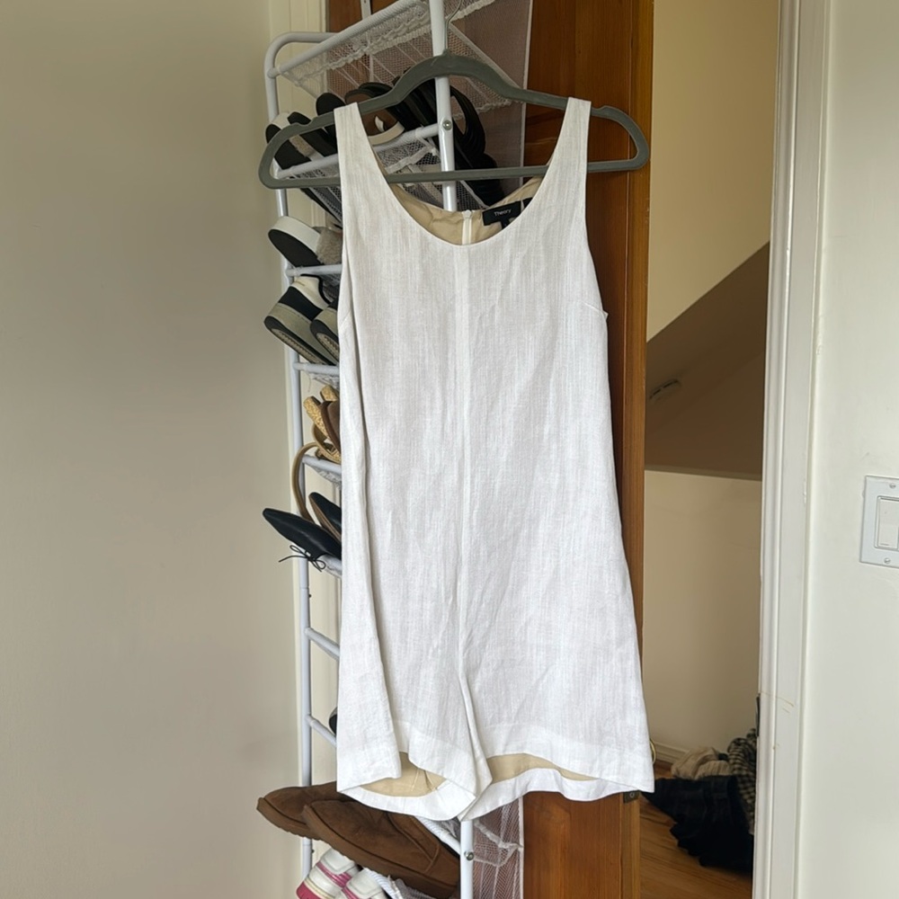White linen Theory romper - worn twice perfect condition